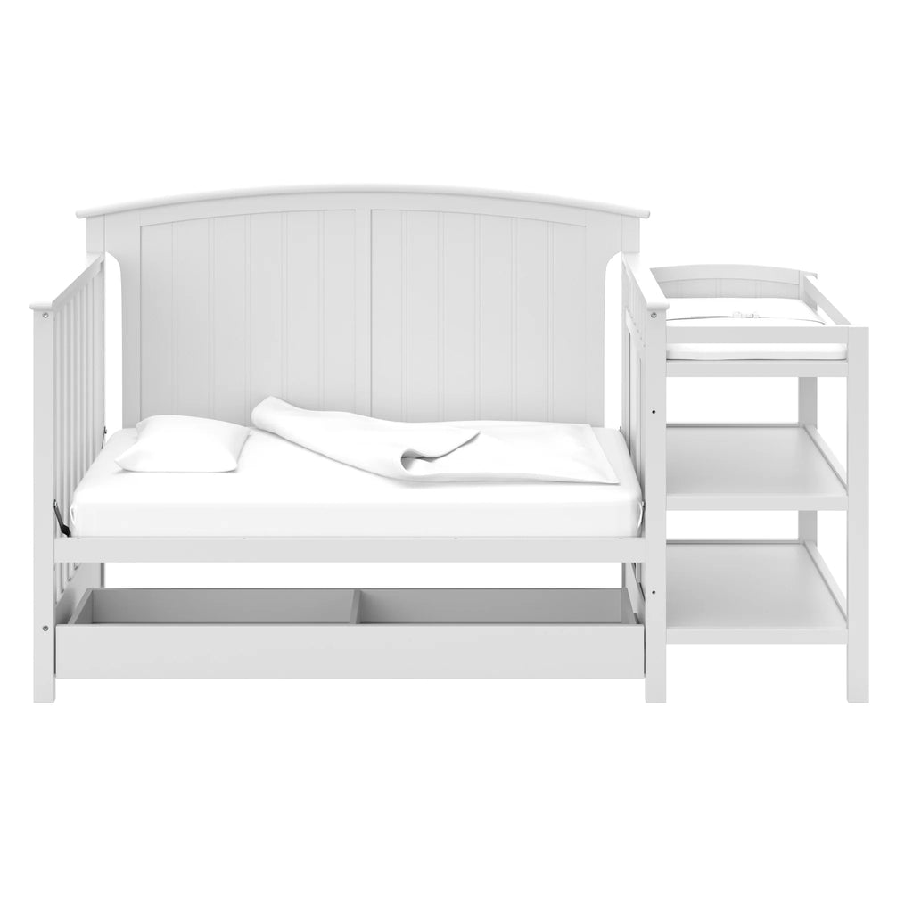 Storkcraft Steveston 5-in-1 Convertible Baby Crib & Changer, White