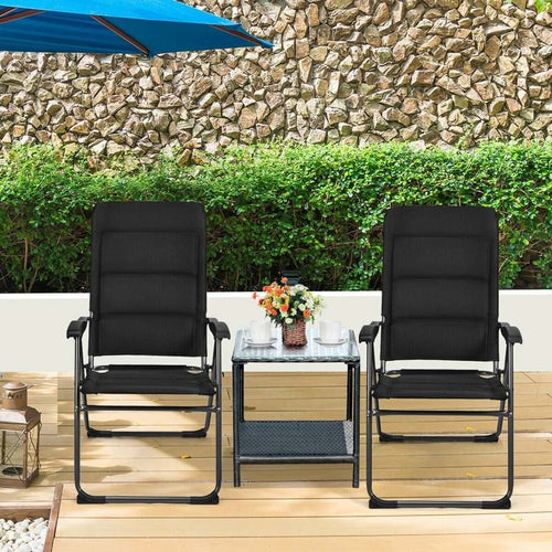2 Pack Folding Patio Chairs 7 Position Adjustable Lawn Chair Recliner Camping Chair Compact Outdoor Sling Chair Fully Assembly - Comfortable And Ergonomic Design