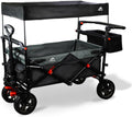 Foldable caravan, detachable canopy, safety belt, reversible handle, detachable canopy, with a carrying capacity of 220 pounds, suitable for children over 1 year old. A foldable baby carriage for family outings, capable of carrying goods.