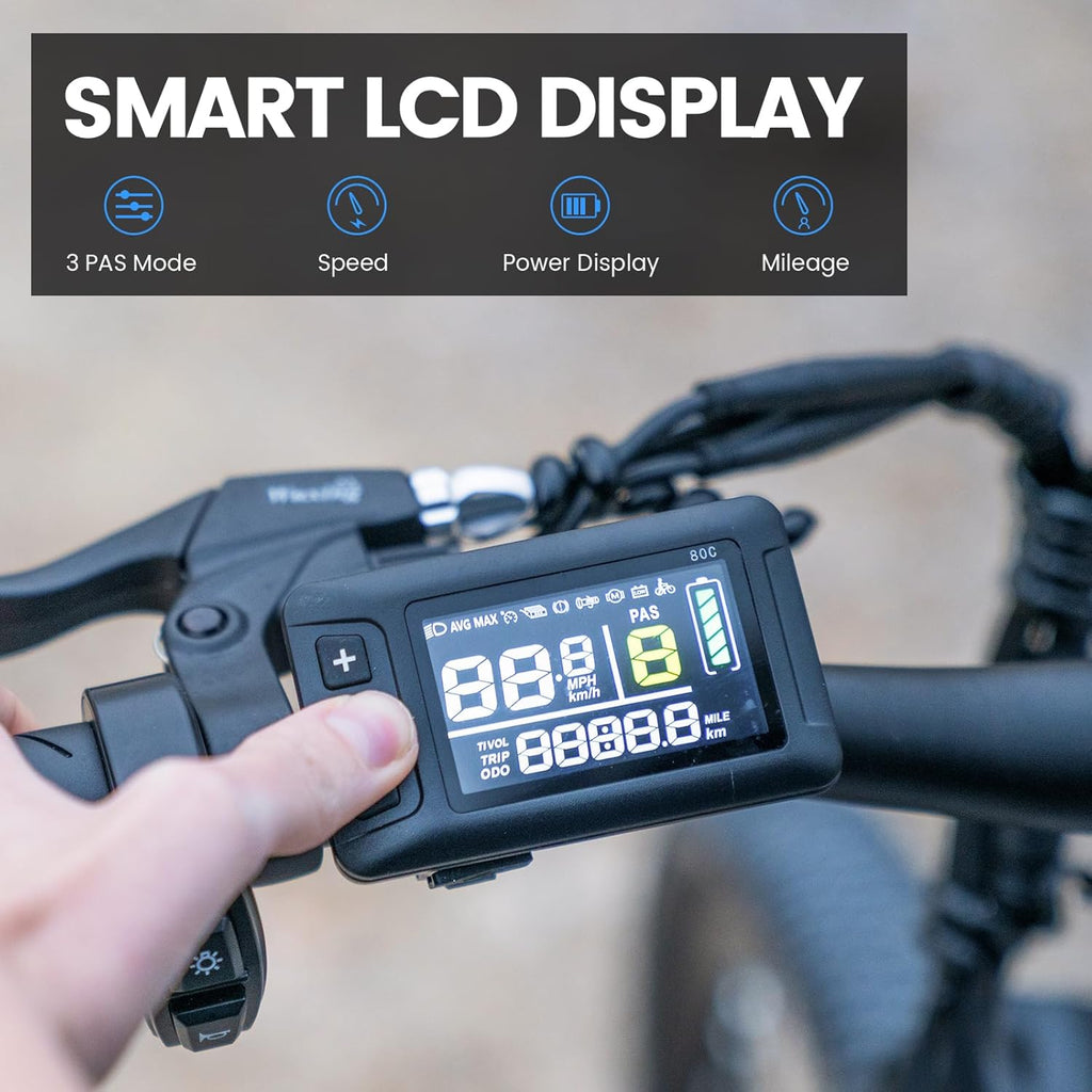 An electric bicycle suitable for adults, equipped with a peak power motor of 1000 watts and a detachable battery of 468 watt-hours, with a maximum speed of 37 kilometers per hour, and featuring a color LCD display. It is an electric mountain bike for