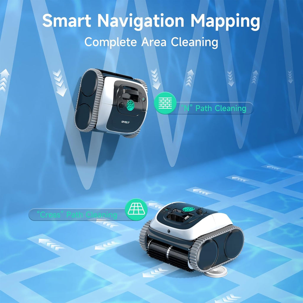 C1 Cordless Pool Vacuum, Wall & Waterline Cleaning, Pool Cleaner Robot with Smart Route Planning, 150 Mins Runtime, Ideal for Inground Pools Up to 1,614 Sq.ft, DeepGrey & Green