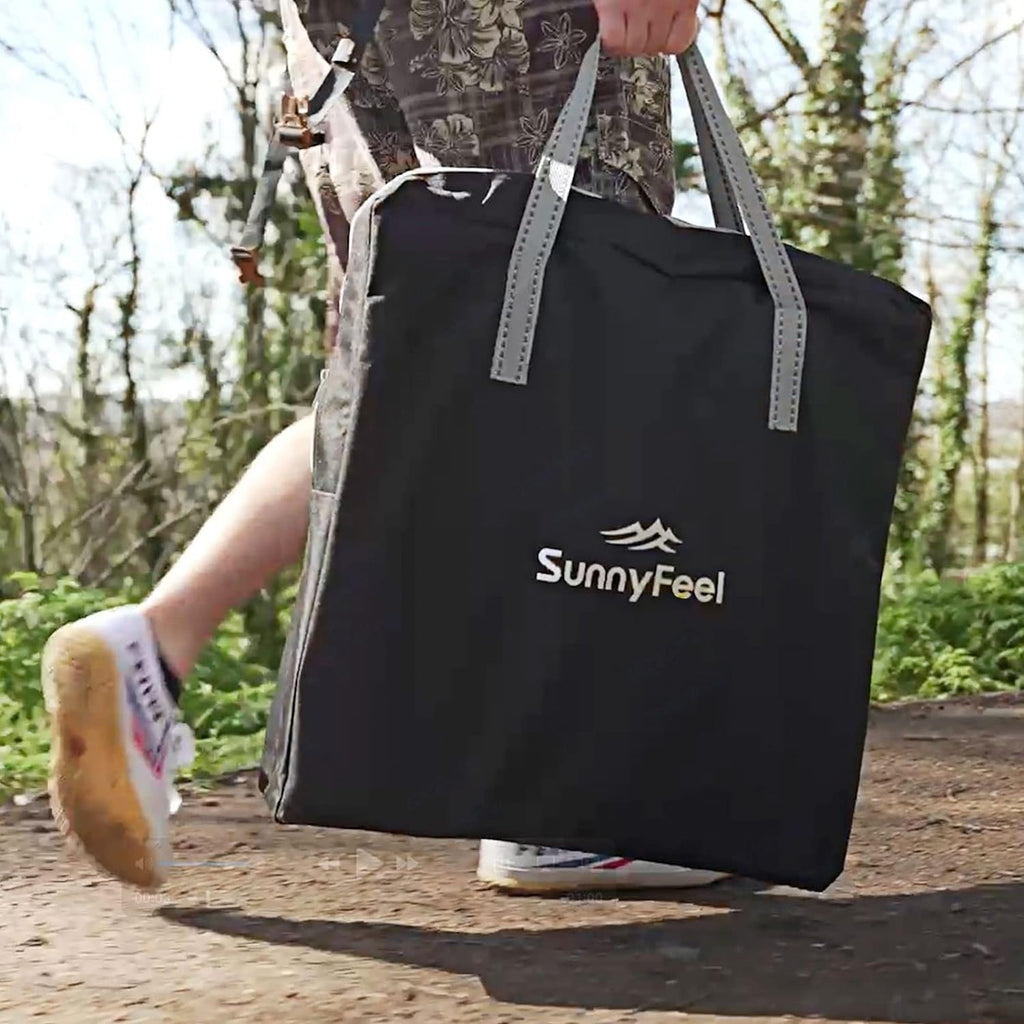 The camping supervisor uses portable folding chairs with side tables and storage bags. These are sturdy and durable, suitable for adults for outdoor use. Each set consists of two (black color)