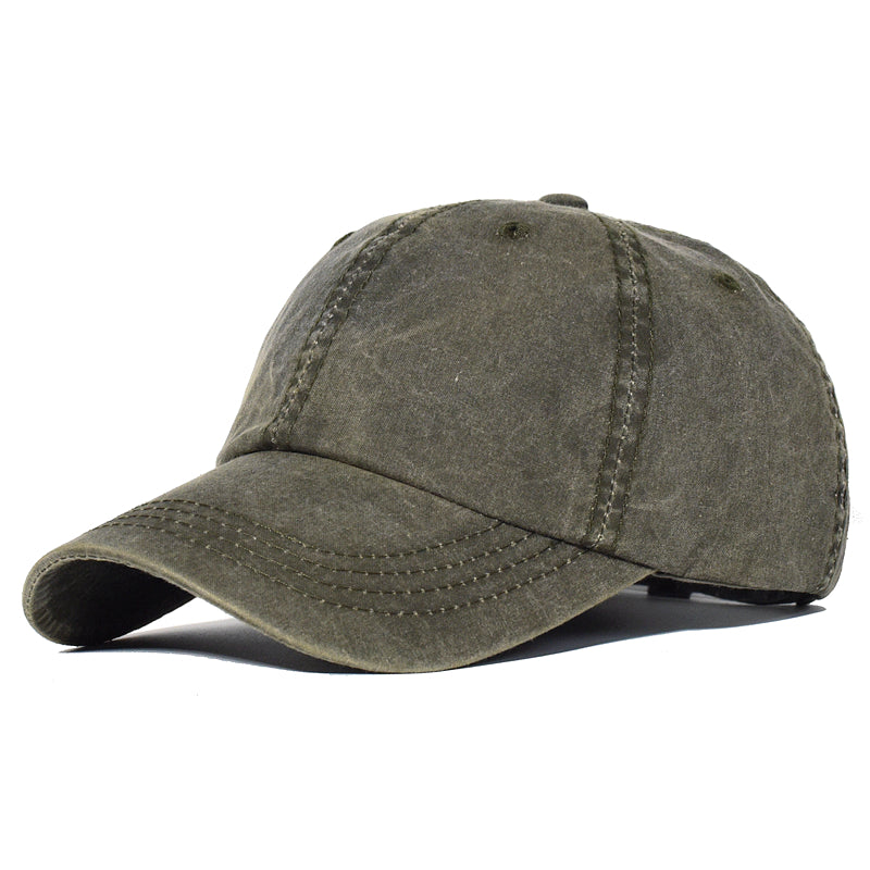 Vintage Washed Cotton Cap — Adjustable Casual Baseball Hat