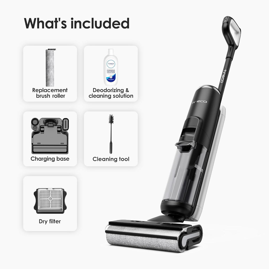 ONE Stretch S6 Cordless Wet Dry Vacuum Cleaner, 180°Lay-Flat Smart Vacuum Mop, 40 Minutes Long Runtime 158℉ Flashdry Self-Cleaning, Dual-Sided Edge Cleaning Lightweight Floor Cleaner