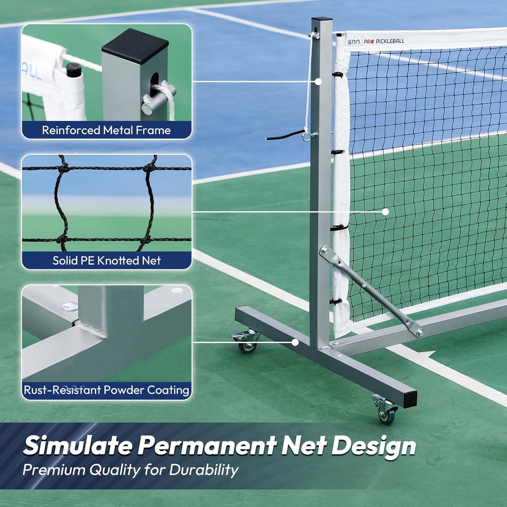 A high-quality wheeled squash net, easy to move, in line with tournament specifications, with a non-collapse design and a winch system, is perfect for outdoor courts and indoor gym floors.