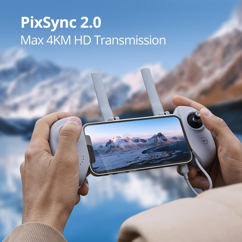 A GPS drone equipped with a 4K EIS camera, weighing less than 249 grams, with a flight duration of 62 minutes, a 4-kilometer FPV transmission range, a maximum flight speed of 16 meters per second, automatic return to base, a lightweight and foldable