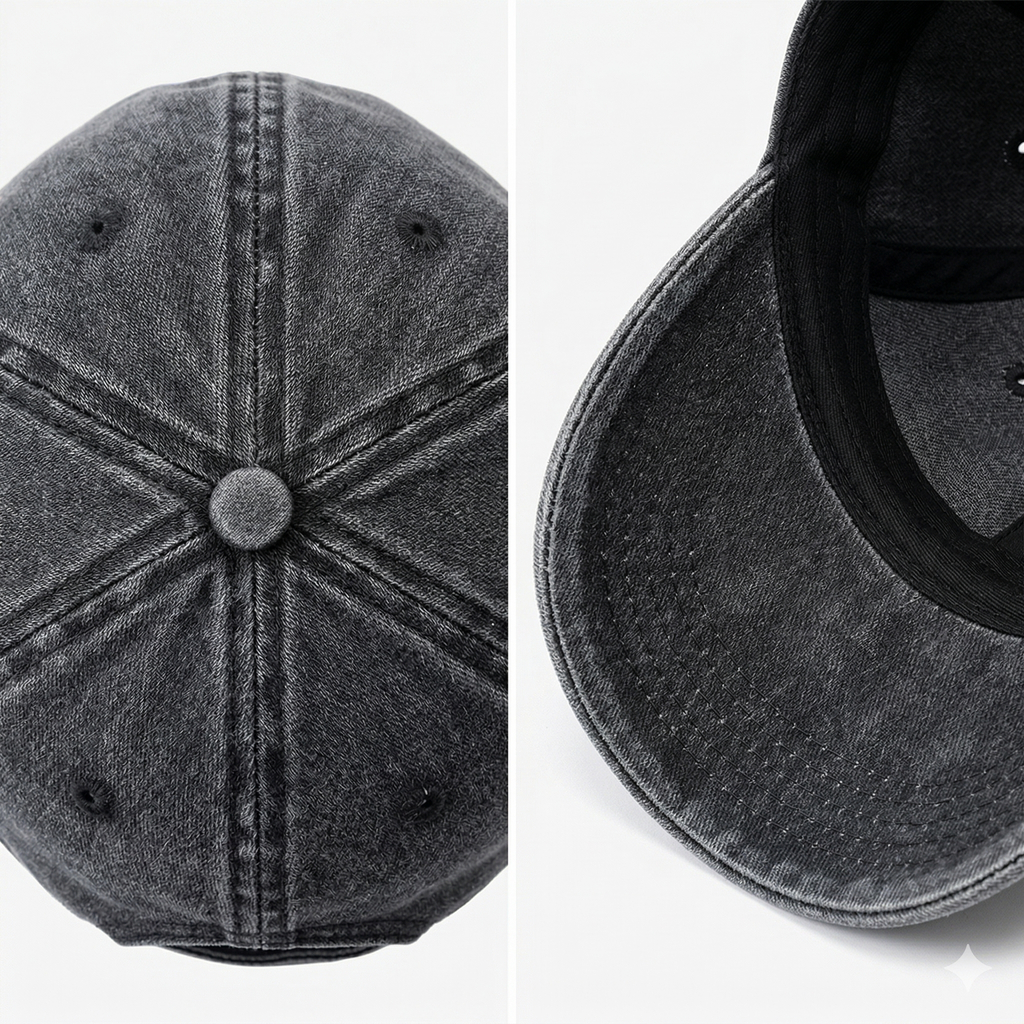 Retro Distressed Denim Cap — Washed Casual Baseball Hat