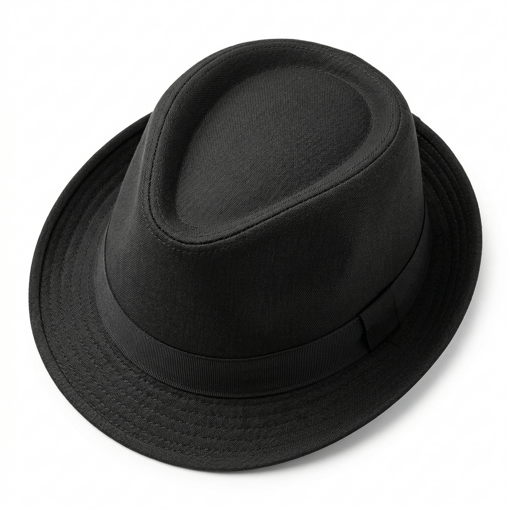 Men’s Retro Fedora Hat — Wide Brim Classic Flat Top