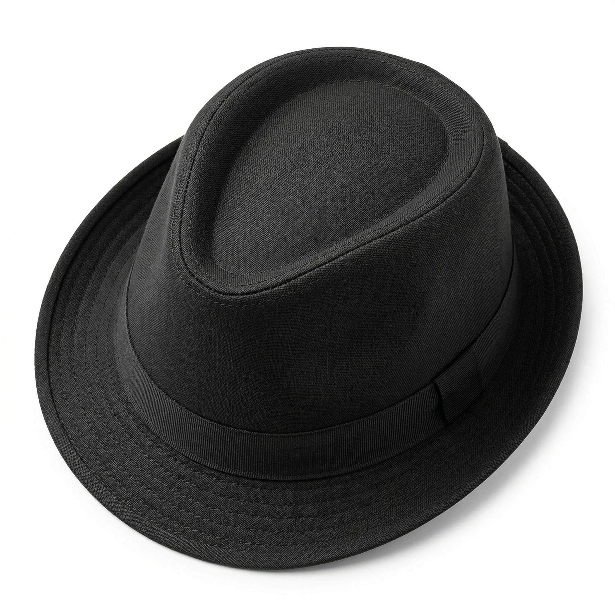 Men’s Retro Fedora Hat — Wide Brim Classic Flat Top