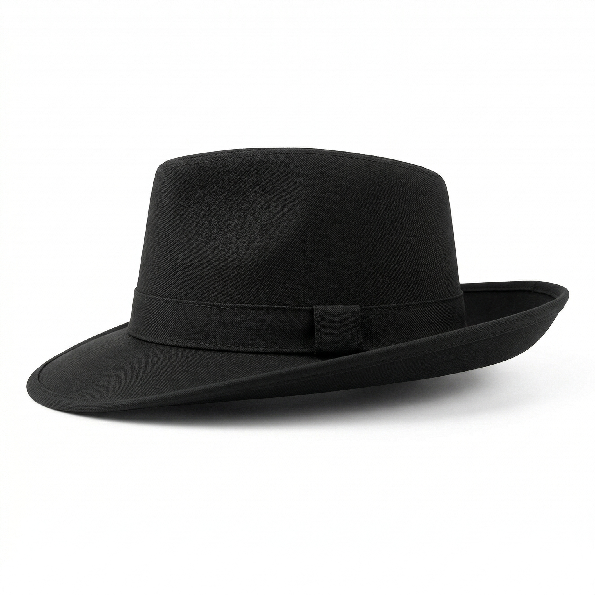 Men’s Retro Fedora Hat — Wide Brim Classic Flat Top