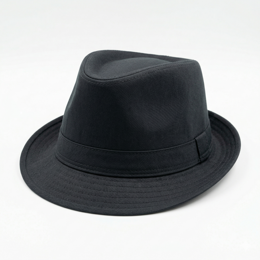 Men’s Retro Fedora Hat — Wide Brim Classic Flat Top