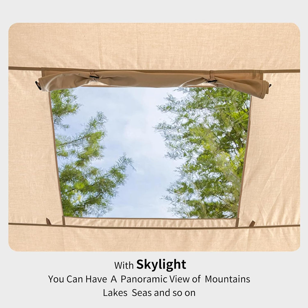 Inflatable camping tents (equipped with an inflation pump), air-type luxury camping tents, simple to set up and windproof/droughtproof inflatable tents, Oxford-style cabin tents suitable for all seasons with mesh windows and chimney-style openings.