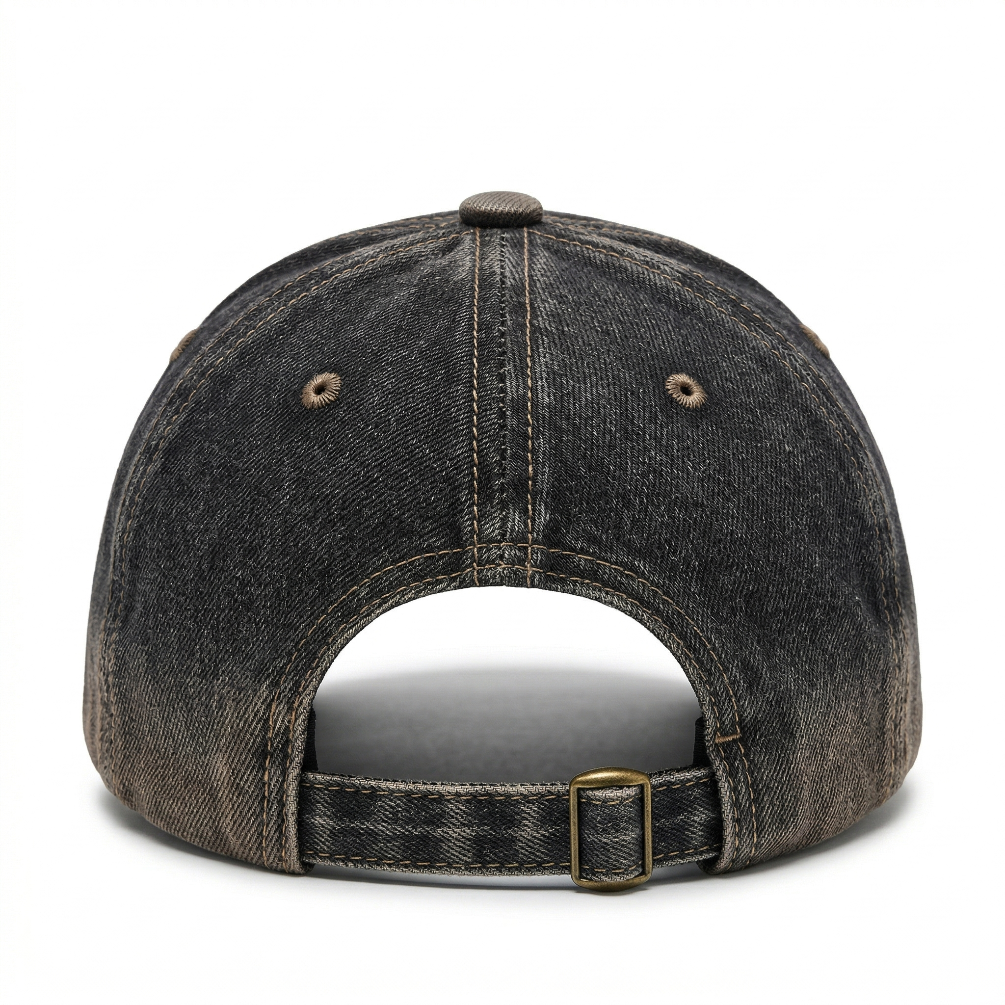Distressed Gradient Denim Cap — Adjustable Sunshade Hat