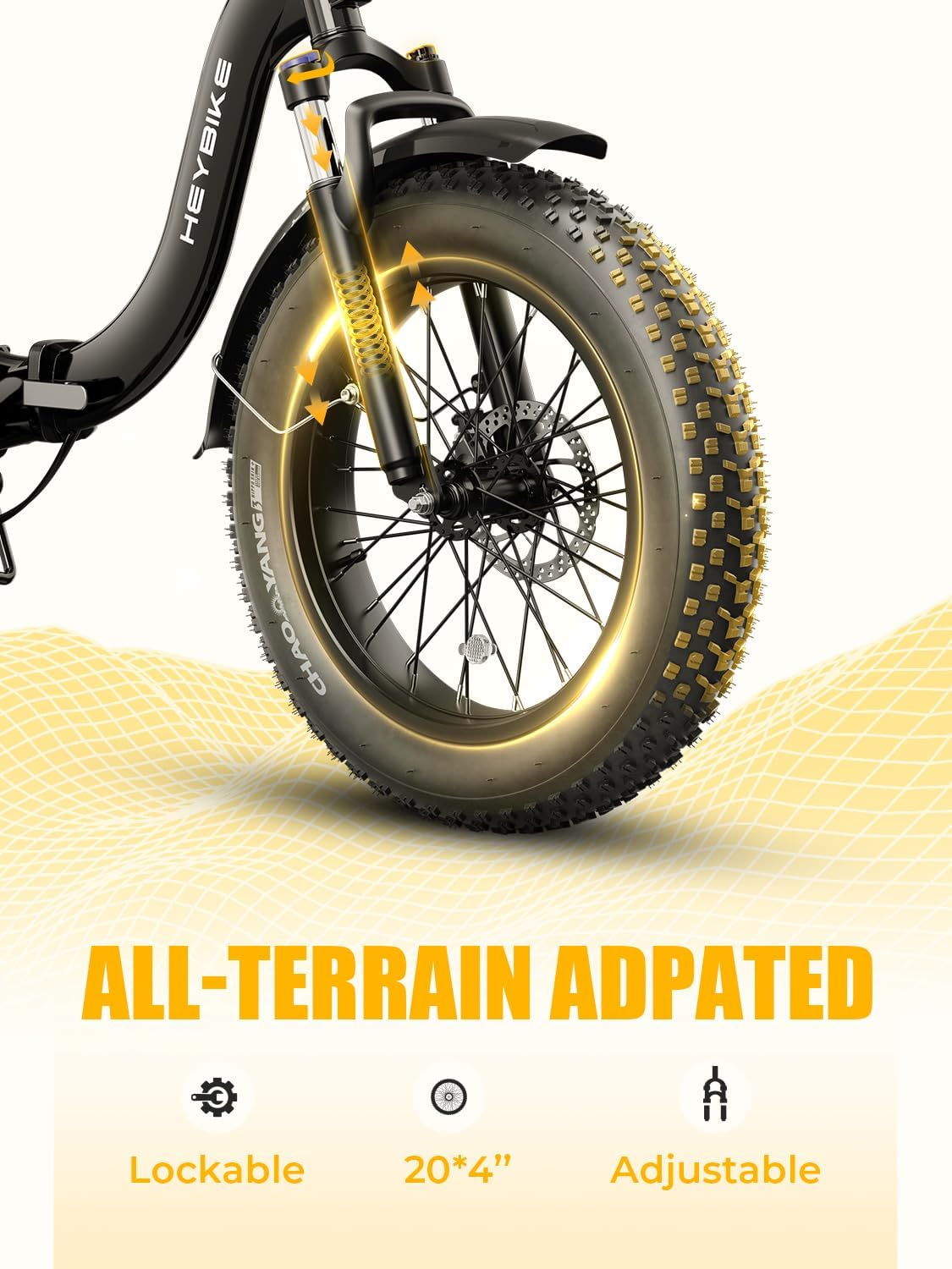 2.0 Electric Bike for Adults, Peak 1400W Peak Motor Ebike, 45KM/H Max Speed [20"*4 Fat Tire All-Terrain] 600Wh Removable Battery Folding Step-Thru E Bike with Front Suspension