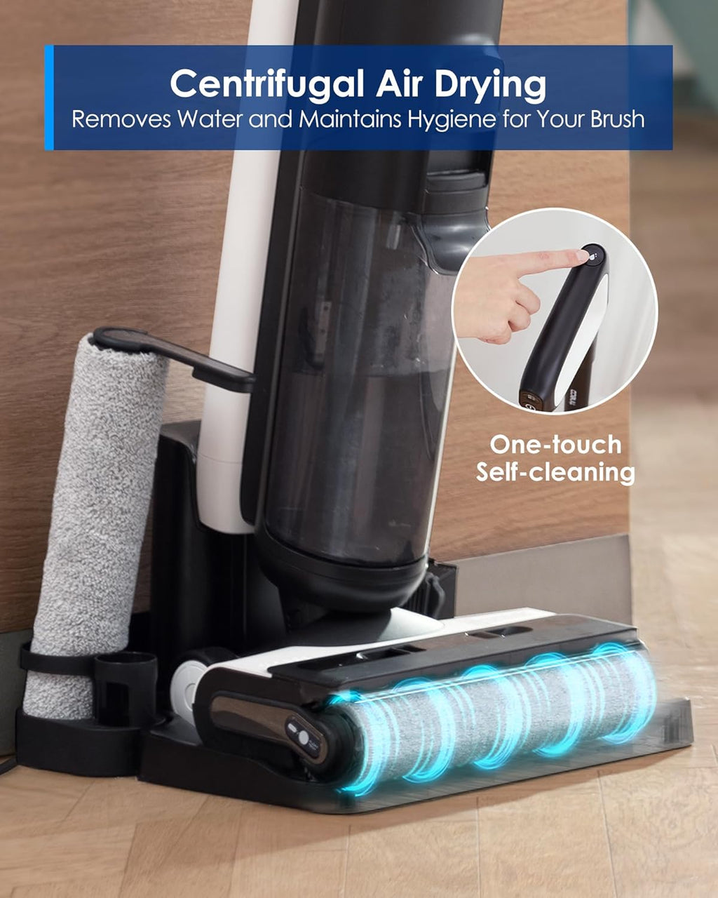 ONE Stretch S6 Cordless Wet Dry Vacuum Cleaner, 180°Lay-Flat Smart Vacuum Mop, 40 Minutes Long Runtime 158℉ Flashdry Self-Cleaning, Dual-Sided Edge Cleaning Lightweight Floor Cleaner
