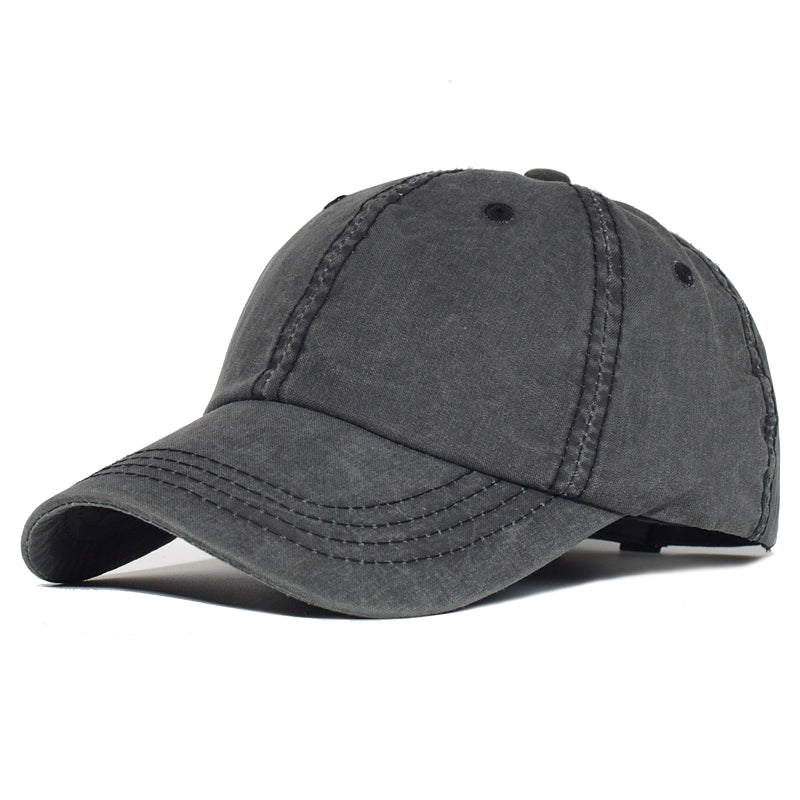 Vintage Washed Cotton Cap — Adjustable Casual Baseball Hat